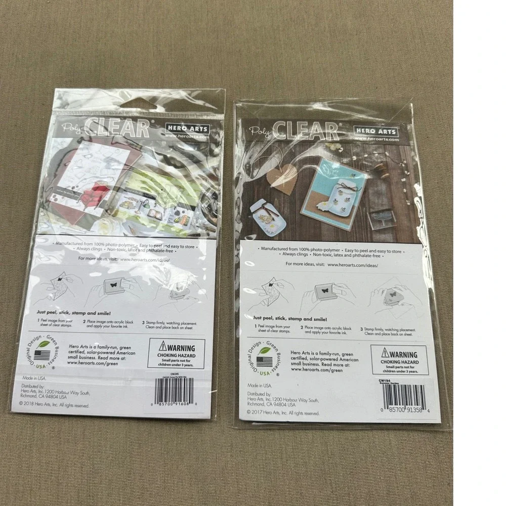 Hero Arts Poly Clear Stamp Sets CM245 Come Fly With Me & CM194 Summer Garden 2pk
